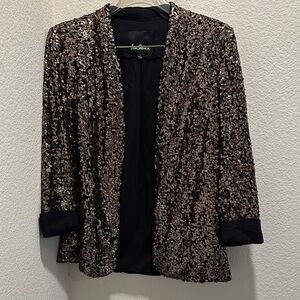 Sam Edelman Black and Bronze Sequin 1/4 Sleeve Blazer Size XS